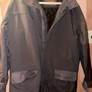 Tasso Elba Men's Faux Fur Lined Coat Relaxed Large